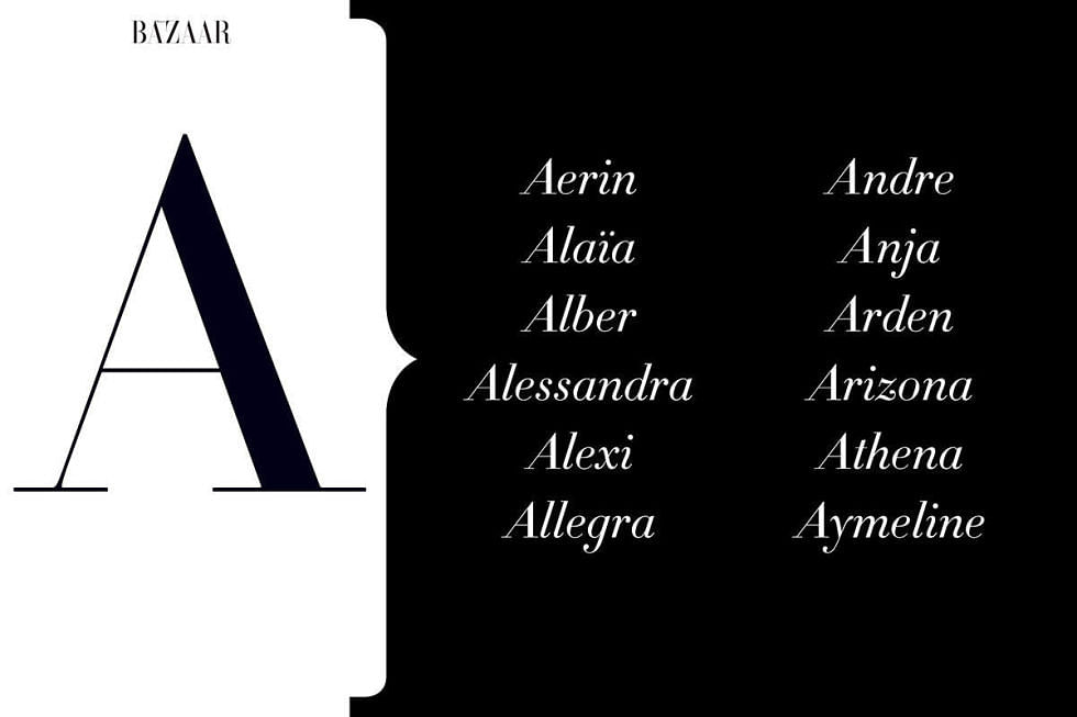 From A To Z The Most Fashionable Baby Names Harper S Bazaar