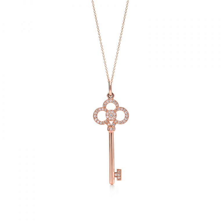 Inspired Tiffany Keys Knot Key Pendant in 18kt Rose Gold