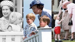 Queen Elizabeth and Grandchildren