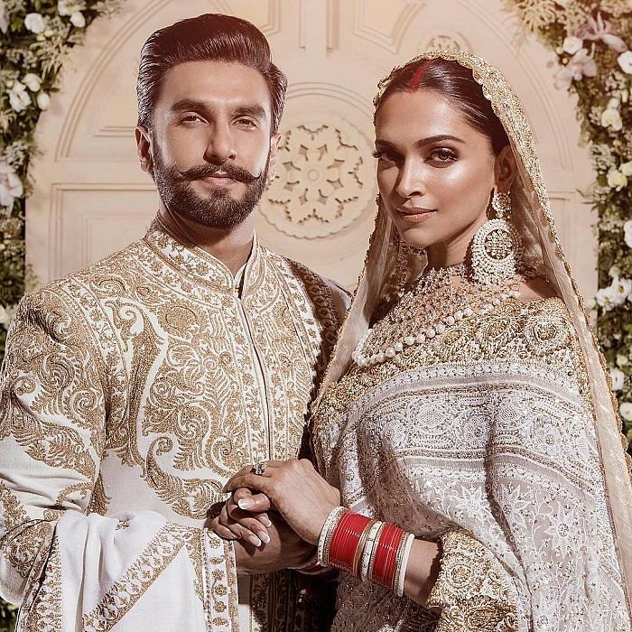 Deepika Padukone-Ranveer Singh reception: Styled by Sabyasachi, the couple  exudes royalty in Angadi Galleria sari and Rohit Bal sherwani