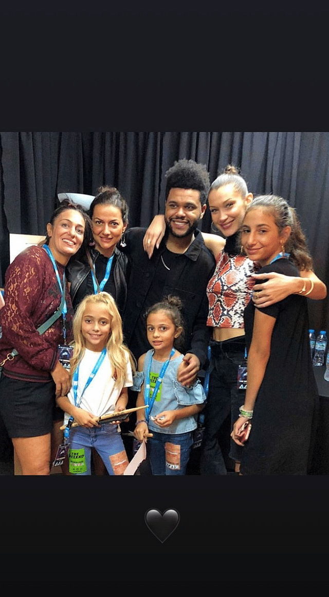 The Weeknd, Bella Hadid and her extended family