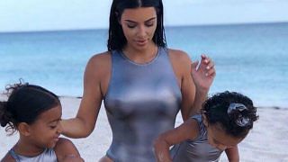 Kim Kardashian with kids in the Bahamas