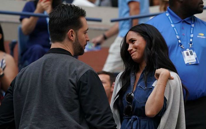 Meghan Markle chats with Alexis Ohanian before the US Open Finals match