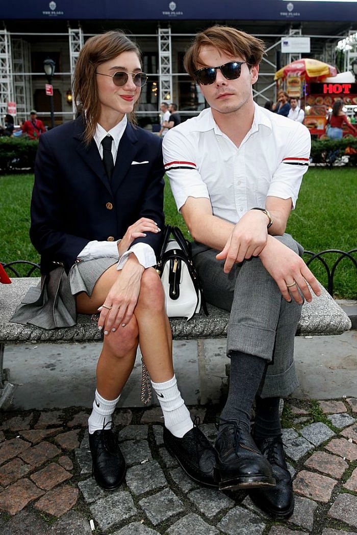 Natalia Dyer and Charlie Heaton at Thom Browne's NYFW Show