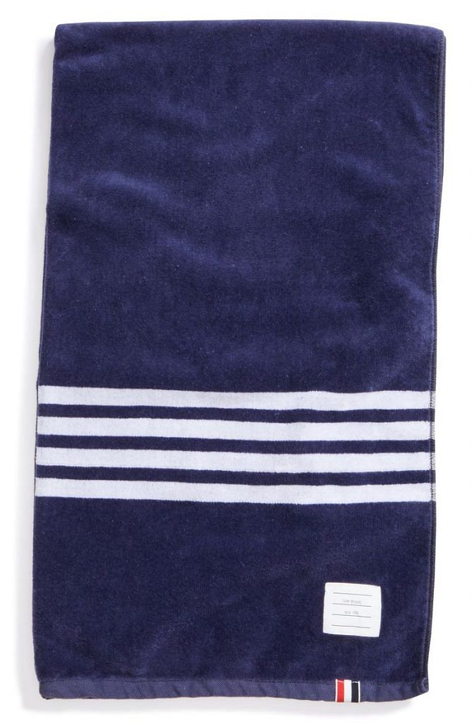 Thom Browne Four-Bar Large Cotton Towel