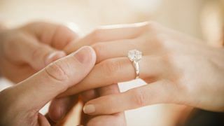 Engagement ring wedding ring
