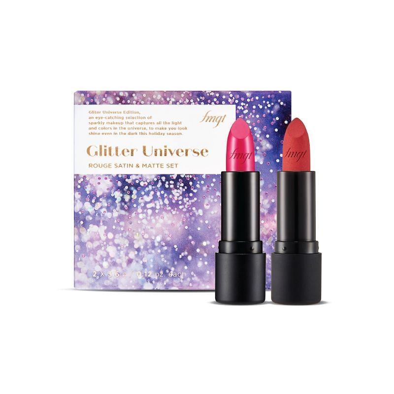 10 THEFACESHOP Glitter Universe fmgt Rouge Satin & Matte Lipstick Set, $38 (U.P. $44) Pink Universe