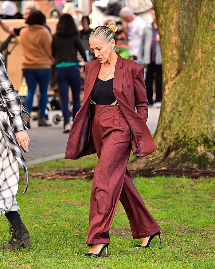 The Ultimate Carrie Shopping Guide – Maroon Suit