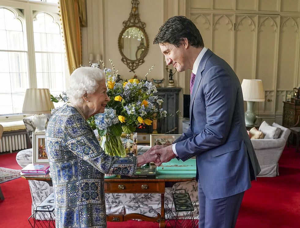 Queen Elizabeth Meets Justin Trudeau for First In-Person Engagement Since Recovering from COVID