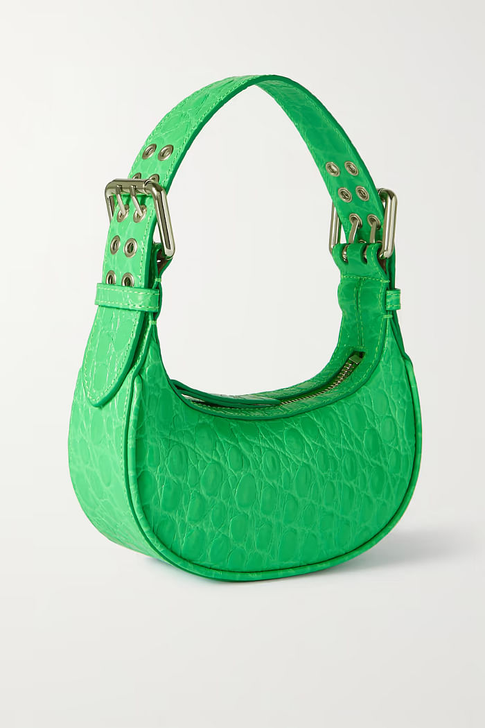Jeulia Retro Saddle Bag Crocodile print Moon Bag Luxury Hobo Bags