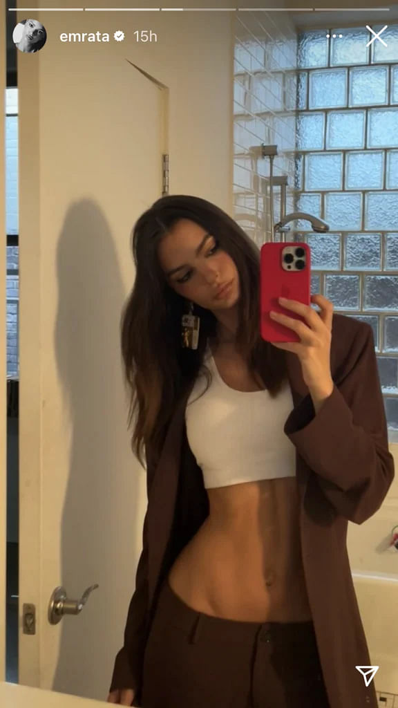 Emily Ratajkowski Wore Low-Rise Pants And A Bra Top For A Day Out