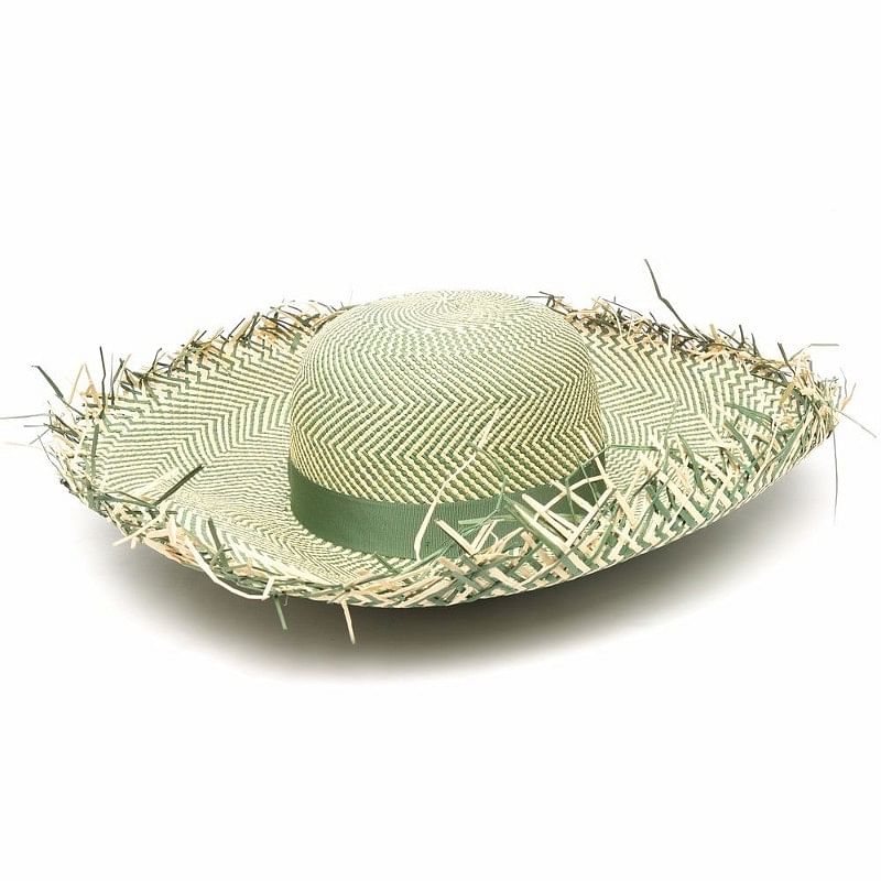 Borsalino Raw-hem Straw Hat