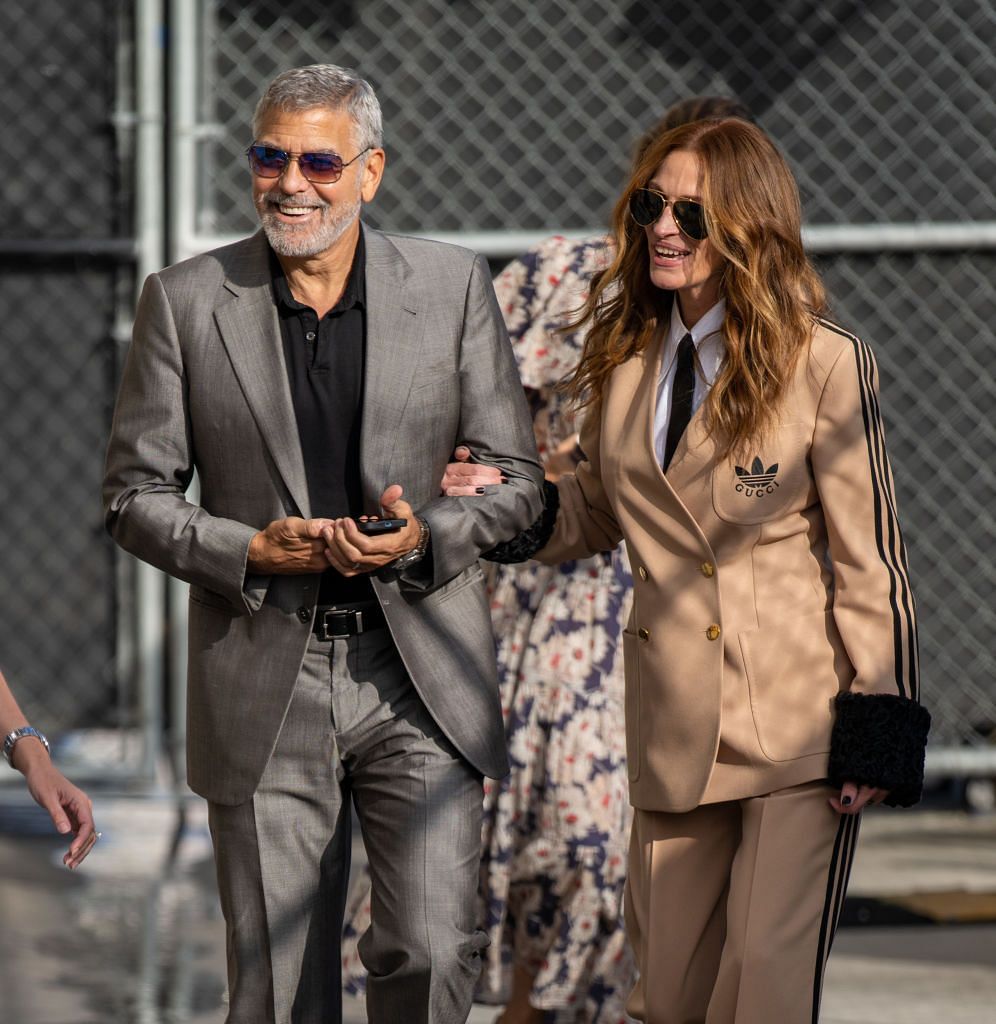 Julia Roberts Channels Sporty Elegance In A Gucci X Adidas Suit And Tie