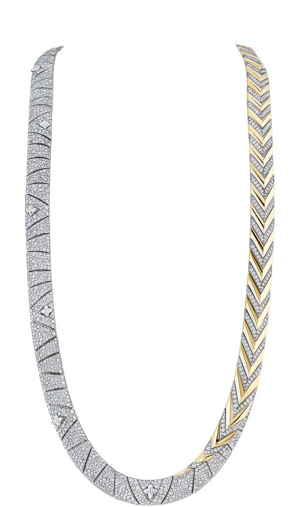 Louis Vuitton Spirit white gold, yellow gold and diamond Fantasy necklace