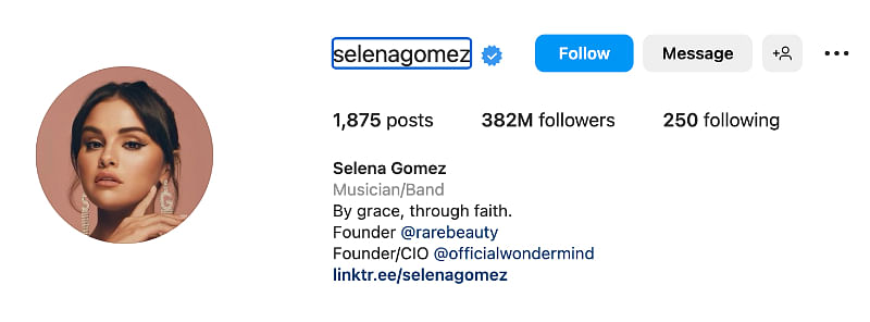 Selena Gomez Follower Count