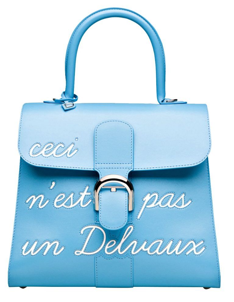 Delvaux Box Calf Brillant Mini - Blue Handle Bags, Handbags