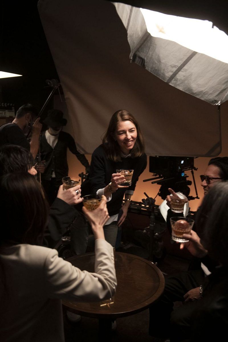Sofia Coppola on set for the making of the Suntory Anniversary Tribute