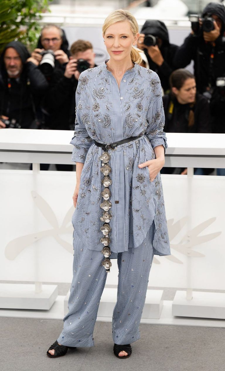 Cate Blanchett in Louis Vuitton at ''The New Boy'' 76th Cannes Film  Festival Photocall & Premiere