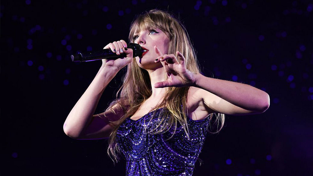 Swift performs onstage during The Eras Tour.
