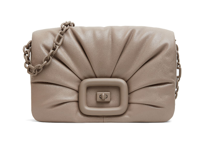 Viv' Choc Medium Shopping Bag in Leather Brown Woman